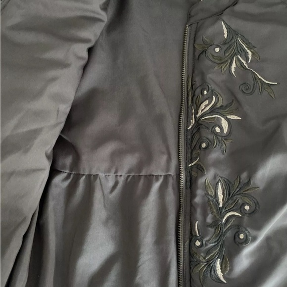 Sundance Bomber Jacket Green Embroidered Plaid Sleeves Size Large - Picture 6 of 8